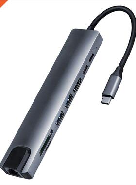 USB Type C To HDMI-compatible 4K VGA Adapter RJ45 SD TF USB-