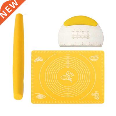 Silicone Rolling Pin nd Bking Mt Set,Dough Cutter, for B
