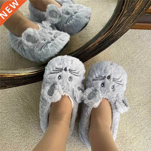 Home Fuzzy Slipper Women Winter Fur Contton Warm Plush Non S