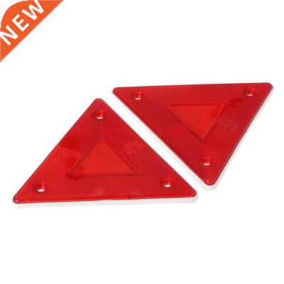 2 Pcs Triangle Warning Reflector Alerts Safety Plate Rear Li