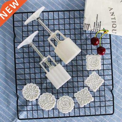 6 Style Round/Square Flower Mooncake Mold Set 100g Mid Autum