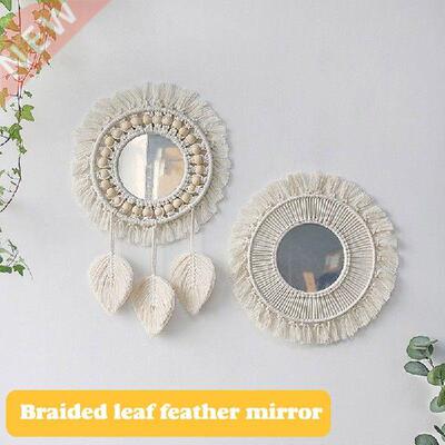 Boho Macrame Wall Hanging Mirror Handmade Woven Tapestry