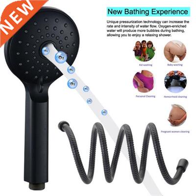 Metal Bathroom Hand Held Black Shower Head wth Long Hose H