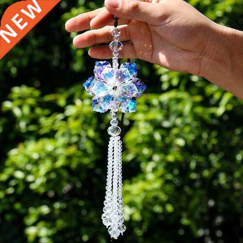 Exquisite Car Ornament Maple Leaf Crystal Rainbow Maker