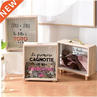 1PC Wooden Money Bank Money Boxes Piggy Banks Home Decor