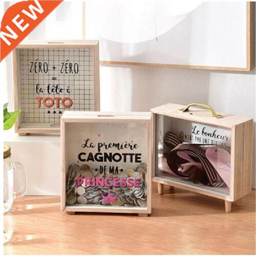 1PC Wooden Money Bank Money Boxes Piggy Banks Home Decor