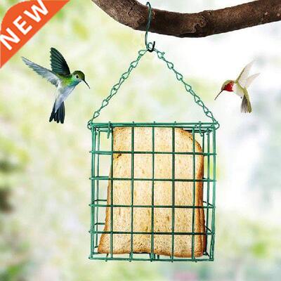 Bird Feeder Green Square Cube Bread Piece Portable Outdoor