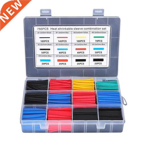 750PCS Sleeving Wrap Wire Polyolefin Assorted Heat Shrink Tu