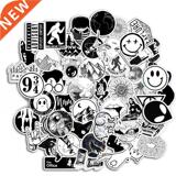 White Cool DIY 50PCS Stickers Computer wterproof Blck