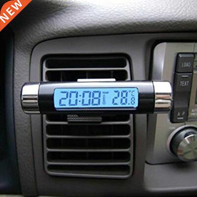 2in1 Car LCD Clip-on Backlight Automotive Clock