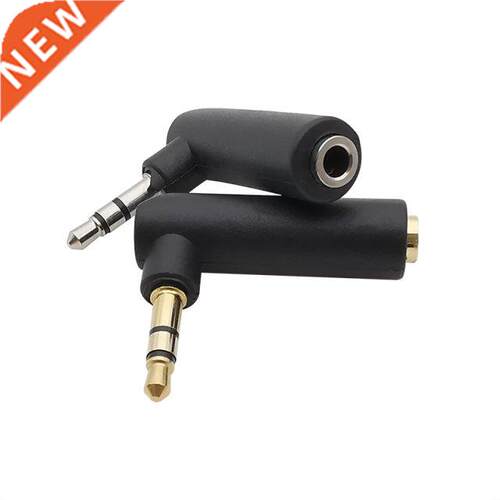 3Pcs Right Angle 3.5mm Female Jack to 3.5 mm 3 Pole Male Plu