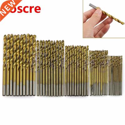 50Pcs Titanium Coated HSS High Speed Steel Drill Bit Set Too