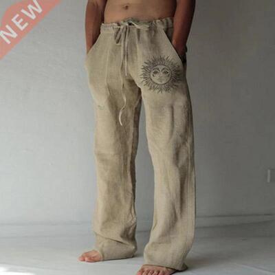 Men's Casual Pants sweatpants Sun Flower Print Full Length P