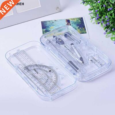 1 set Simple Style Protractor Compass Straight Ruler Ruler