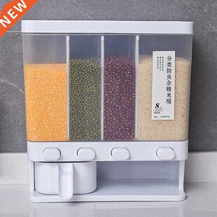 8L Seperated Food Grain Storage Box Home Kitchen Sealed Cans
