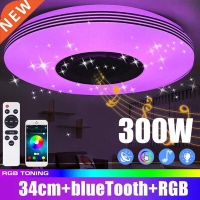 00W 1.4 In RGB Dimmable Music Ceiling Lamp Remote&APP Co