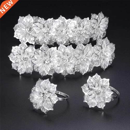 12pc Rhinestone Napkin Rings Wedding Napkin Holder Floral Na