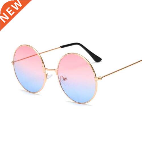 2022 Retro Round Pink Sunglasses Woman Brand Designer Sun Gl