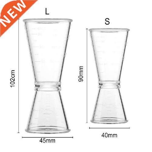 15/0ml or 25/50ml Plastic Cocktail Shaker Measure Cup Dual
