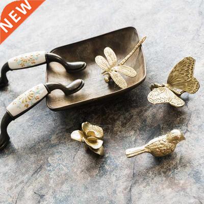 Vintage brass handle furniture hardware handle pure copper c