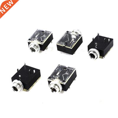 5 Pcs 5 Pin 3.5mm Audio Mono Jack Socket PCB Panel Mount for