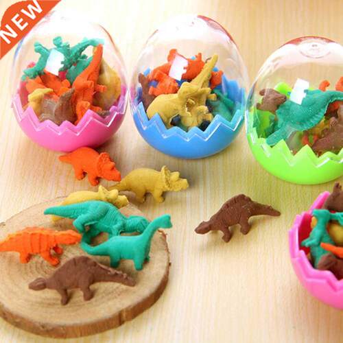 8pcs/Pack Erasers Students Stationy Gifts Novelty Dinosaur
