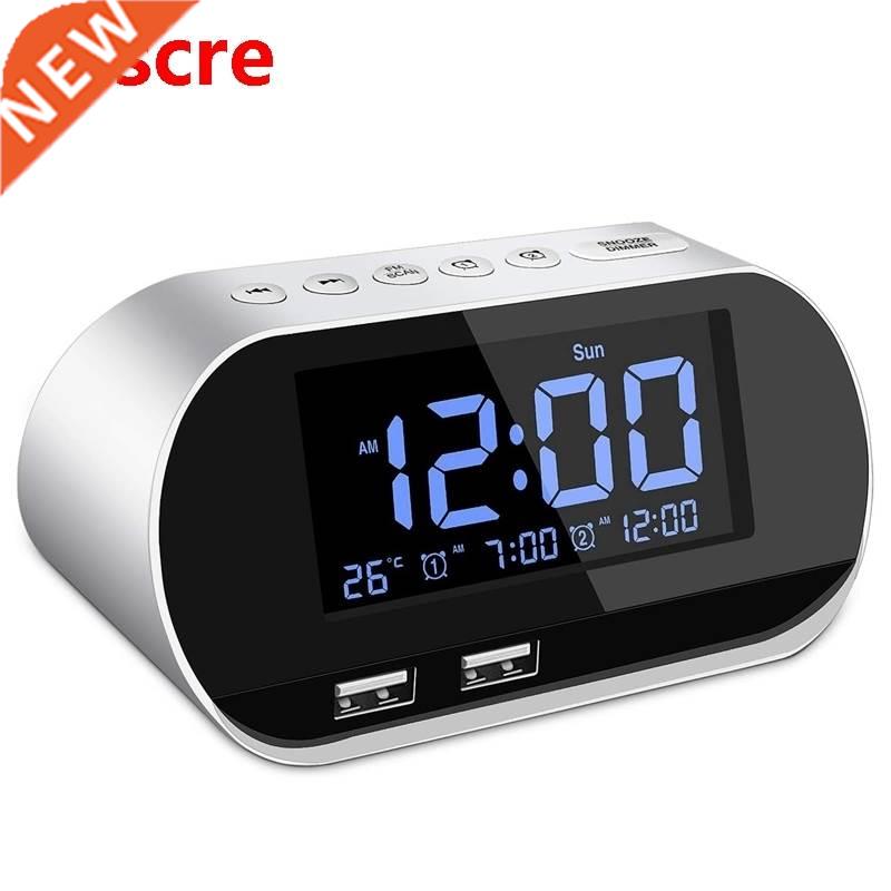 Alarm Clock Rado, FM wth Sleep Tmer, Dual USB Port Charg