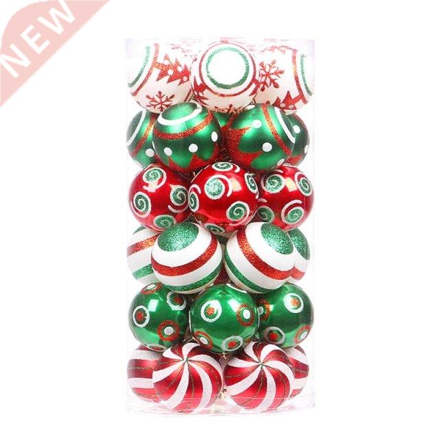 30Pcs/Set 60mm Christmas Tree Pendants Contrast Color Theme
