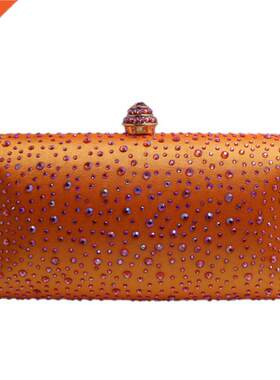 Hot Orange Crystal Clutch Evening Clutch Bags for Womens Par