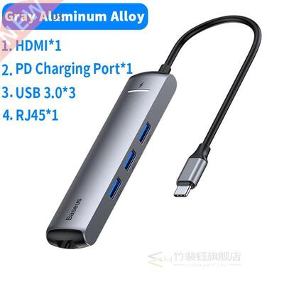 USB C HUB Type C HUB to 4KHD RJ45 Ethernet Multi USB 3.0 Por