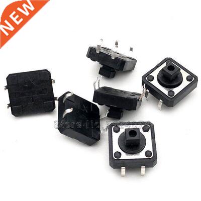 100pcs/lot Black 12X12X7.3 touch switch square head B3F-4055