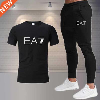 Summer Casual Men's T-shirt + Pants Suit Luxury Brand Short