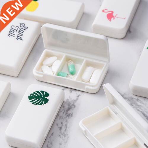 3 Grids Mini Pill Case Plastic Travel Medicine Box Cute Smal