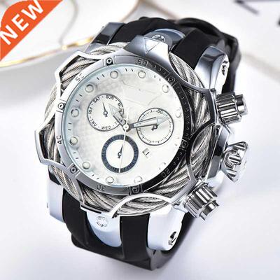 Men Watches Large Dial Rubber Strap Oversized Men's Quartz