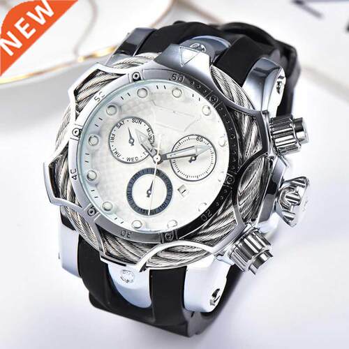 Men Watches Large Dial Rubber Strap Oversized Men's Quartz
