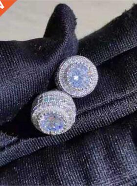 Female Austrian Crystal Round Earring White Gold Yellow Gold