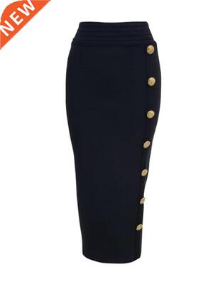New Arrival Women Button Black Blue Red Bodycon Bandage Skir