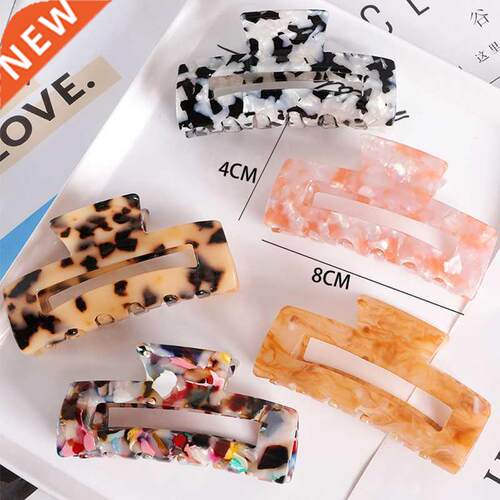 Fashion Leopard Print Hair Claws Geometric Hair Clamp Grab H