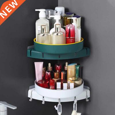 Corner Shower Shelf 360 Degree Rotating Storage Rack Wall Mo