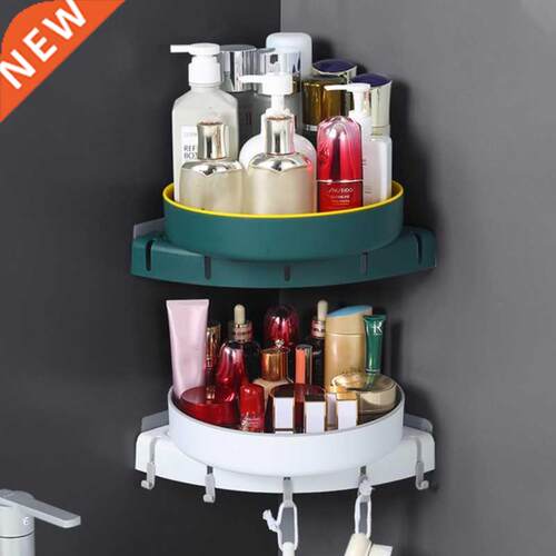 Corner Shower Shelf 360 Degree Rotating Storage Rack Wall Mo