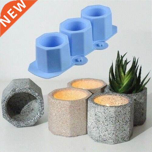 3 Holes Silicone Pot Round Cup Flower Pot Vase Mold Ashtray