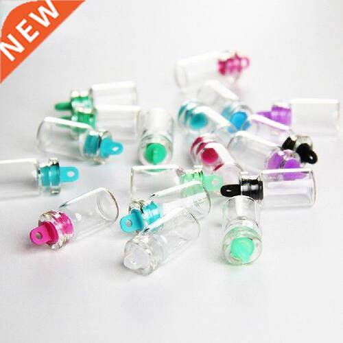 10PCS Mini Cork Stopper Glass Small Drift Bottle Rainbow