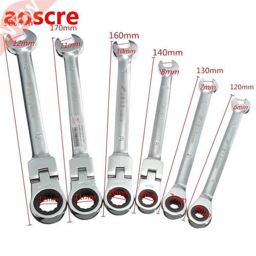 6/7/8/10/11/12mm Combination Ratchet Wrench Spanner Socket T