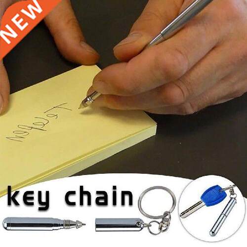 1pc Stainless Steel Metal Key Portable Mini Telescopic Pen