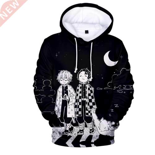 Hot Black Hooded 3D Comic Kimetsu no Yaiba Hoodies Sweatshir