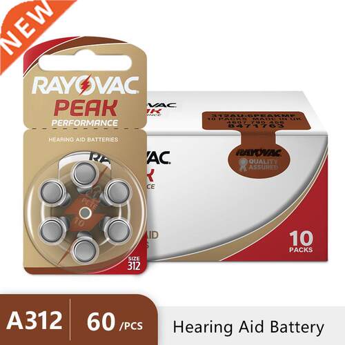 60 pcs Rayovac Peak Hearing Aid Batteries A312 312A ZA312 31