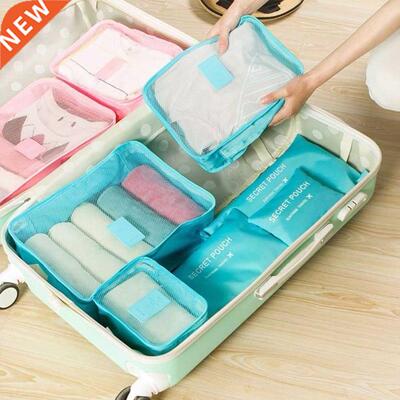 2022 Fashion 6Pcs Travel Clothes Storage Waterproof Bags Por