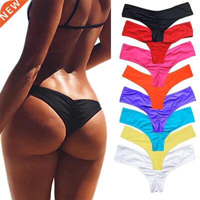 Swimwear Women Briefs Bikini Bottom Side Ties Brazilian Thon