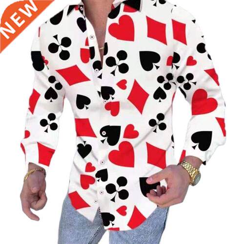 Casual Shirt Men Slim Fit Print Party Club Shirt Luxury Play