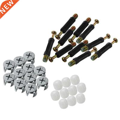 10 Sets Side Connecting 15 x 12mm Cam Fitting Dowel Pre-inse